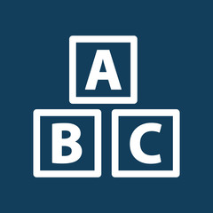 abc icon on color background