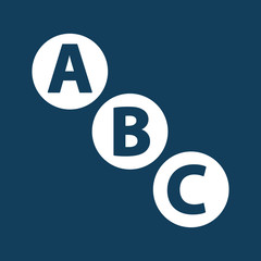abc icon on color background