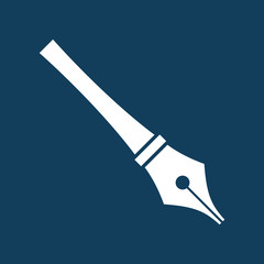 pen nib icon on color background