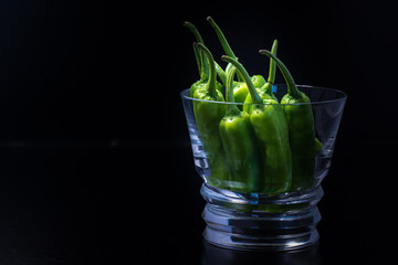 Green pepper, food, close-up, macro.