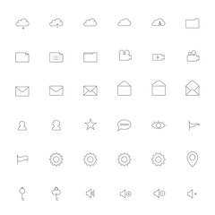 Simple thin outline Icon set .Trendy simple thin Icons