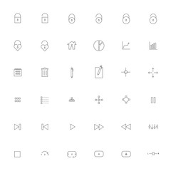 Simple thin outline Icon set .Trendy simple thin Icons
