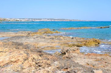 Rocks on the coast of Cretan Sea.