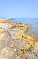 Rocks on the coast of Cretan Sea.