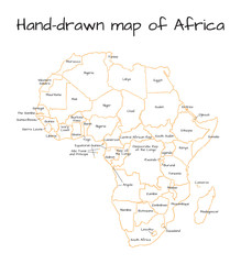 Africa hand-drawn sketch map