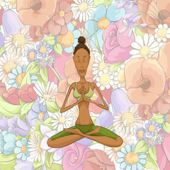 Obraz na płótnie Canvas Woman yoga meditating