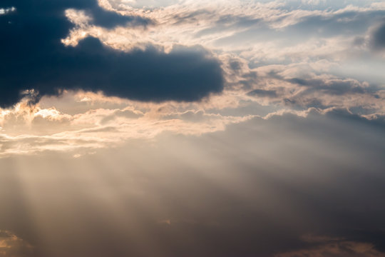 colorful dramatic sky with cloud at sunset © freedom_naruk