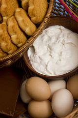 Ingredients for tiramisu