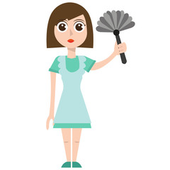 Cleaning woman, eps, vector, illustration, isolated.