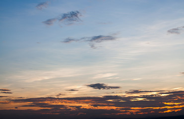 colorful dramatic sky with cloud at sunset