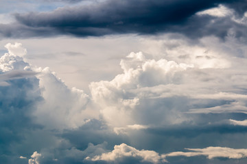 colorful dramatic sky with cloud at sunset
