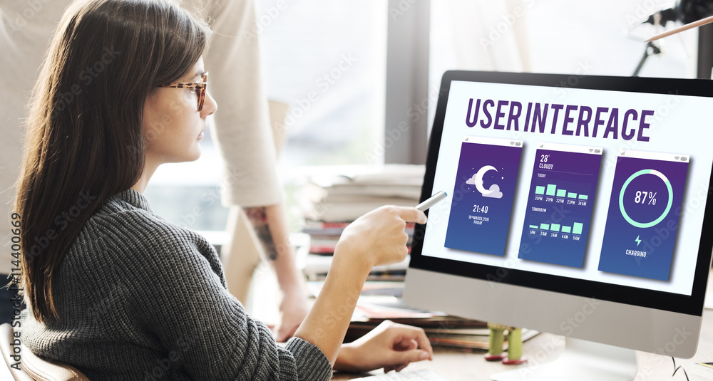 Poster user interface operating system electronic technology concept