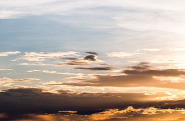 colorful dramatic sky with cloud at sunset