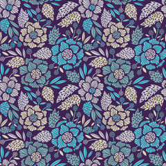 Seamless floral pattern. Vector floral background