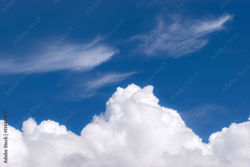 Wall mural blue sky with clouds closeup for background or backgrop nature c