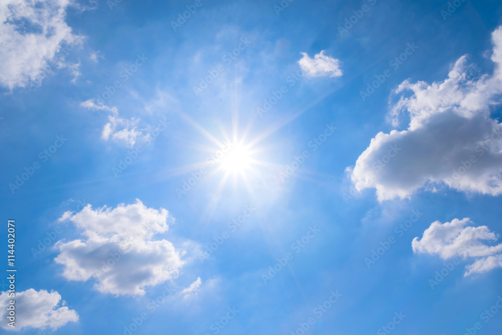 Wall mural beautiful sun sky with clouds