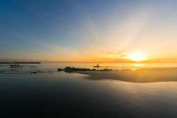 Beautiful sunrise over the Sea. Hua Hin thailand