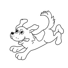 Coloring Page Outline Of cartoon dog. Coloring book for kids