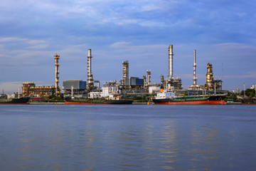 Fototapeta na wymiar Oil refinery, business industry factory concept can use as backg