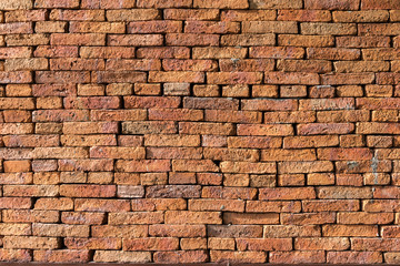 brick wall texture and red brick background with copy space