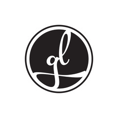 Fototapeta premium initial letter logo circle with ring