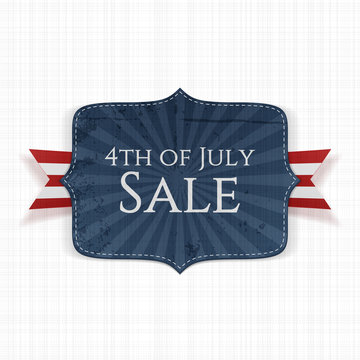 Fourth of July Sale realistic Label