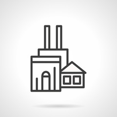 Woodworking factory black line vector icon