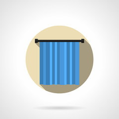 Blue curtain round flat vector icon