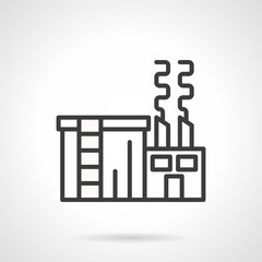 Sugar factory black line vector icon