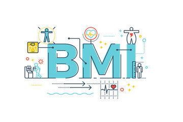 BMI : Body Mass Index word - obrazy, fototapety, plakaty