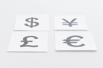 ポンド、ユーロ、ドル、円