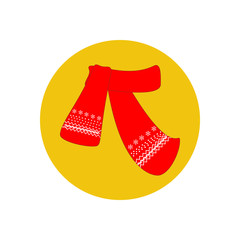 Scarf illustration on the yellow background