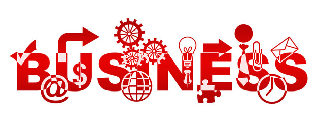 Business Text Various Shapes Red 