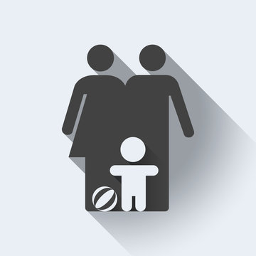 Family icon, flat design, isolated illustration, editable. Light background. - stock vector