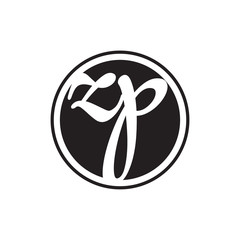 Fototapeta premium initial letter logo circle with ring