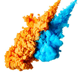 Splash of blue and orange paint