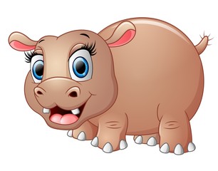 Cute funny hippo