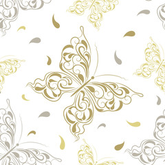 Beautiful seamless background of butterflies