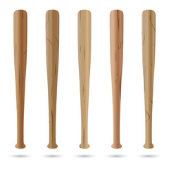 Set of baseball bats, vector illustration.