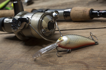 Angling tools on a wood table © dingelstaddalton