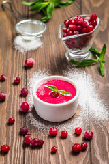 cranberry mousse with semolina
