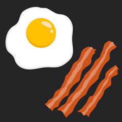 Bacon And Egg Vector Illustration