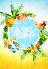 Naklejka premium Estate, Spiaggia, Piscina