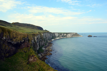 Fototapeta na wymiar coast of Ireland with sea and cliffs not to far from Dublin
