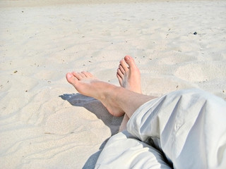 feet at the beach