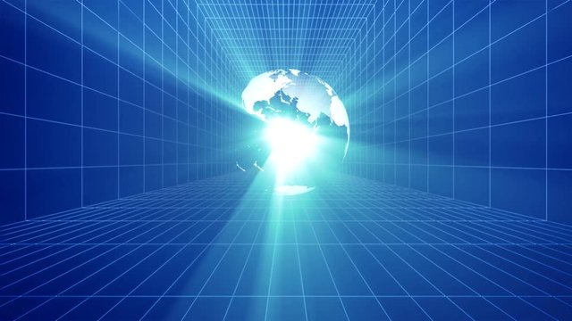 Digital code binary globe