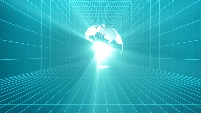 Digital code binary globe
