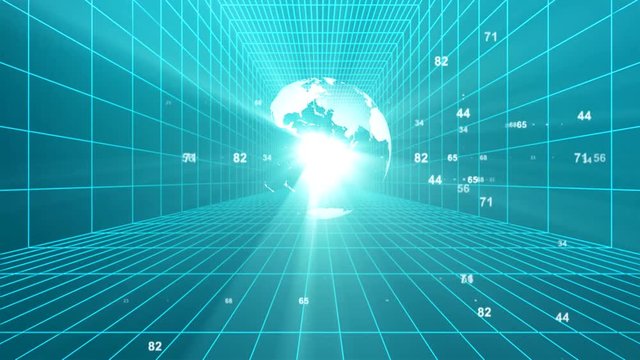 Digital code binary globe