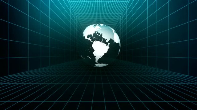 Digital code binary globe