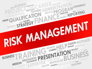 RISK Management word cloud collage, business concept background